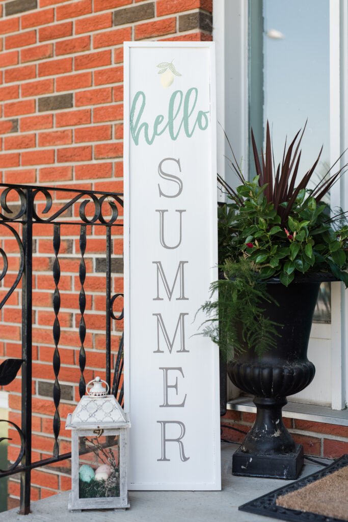 Double sided outdoor porch sign