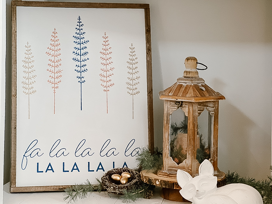 Fa la la la.... Christmas Blue & Copper Farmhouse Sign