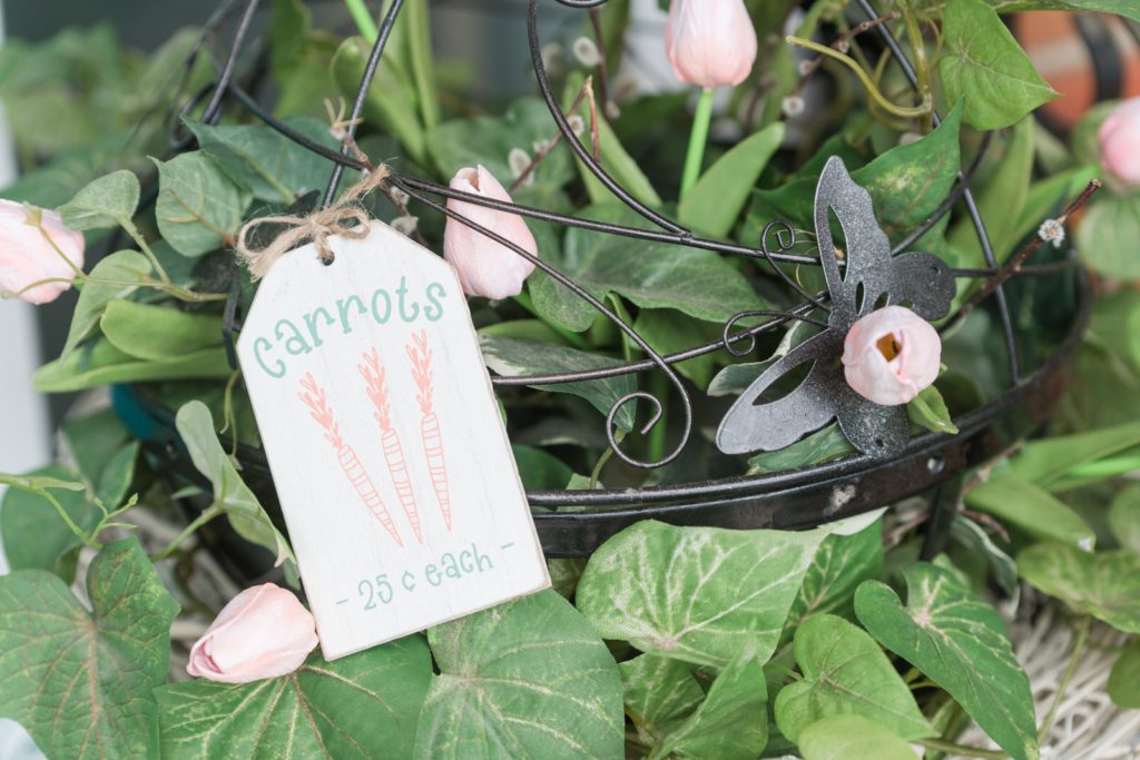 Spring tags on garden sphere