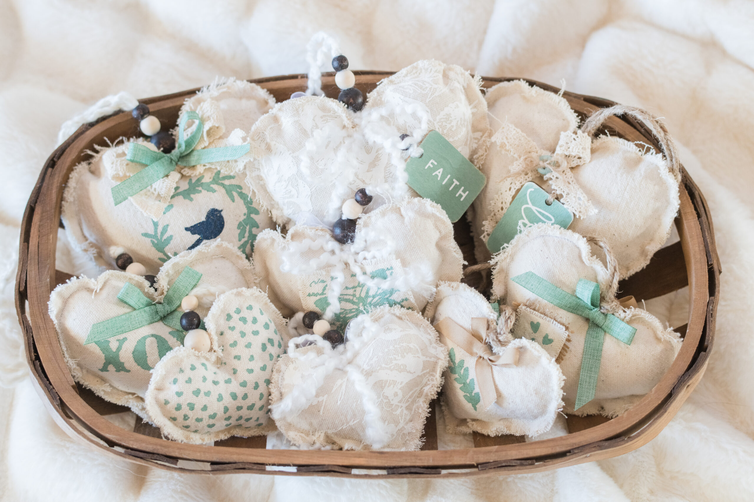 DIY Drop Cloth Fabric Hearts