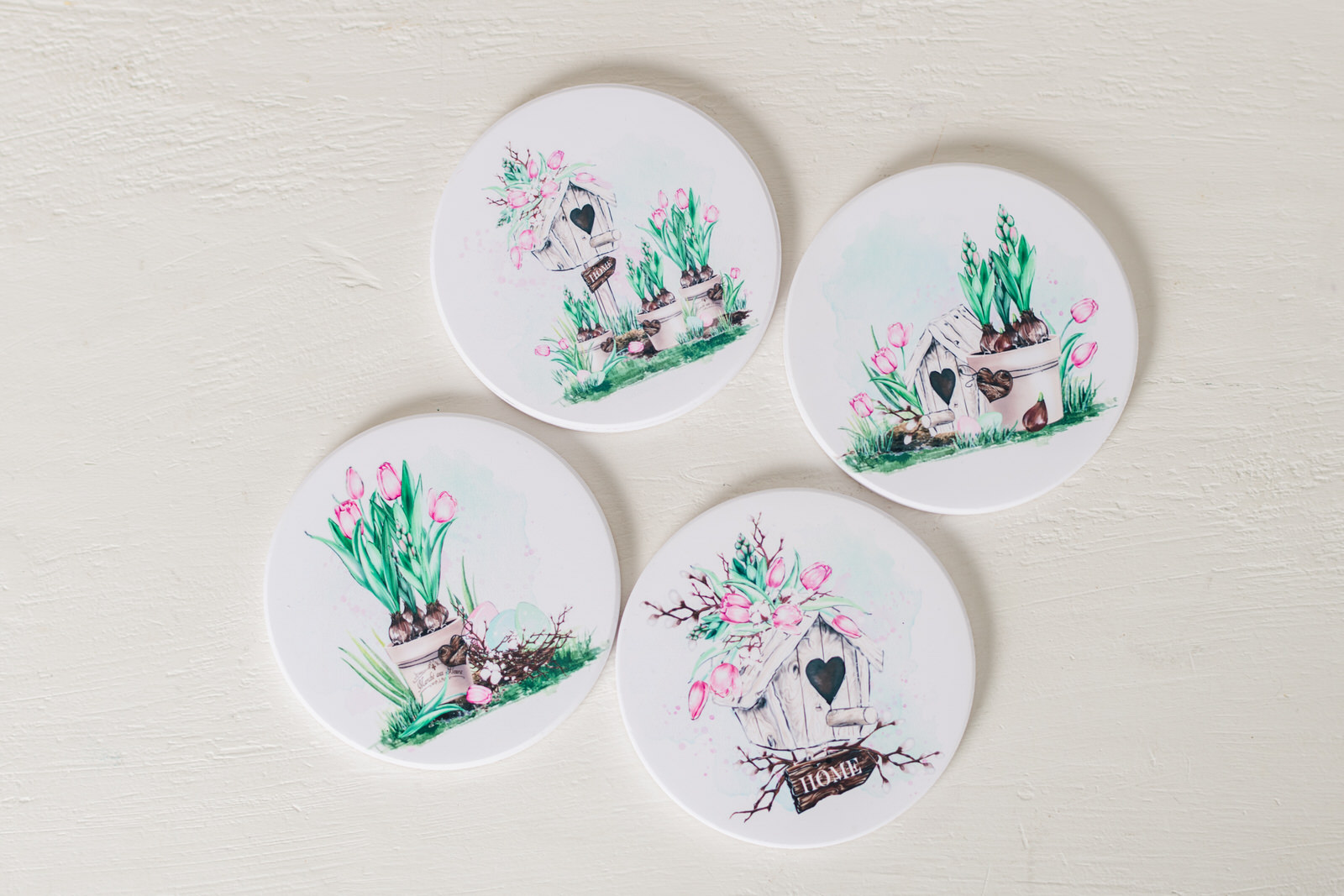 Ceramic spring coasters