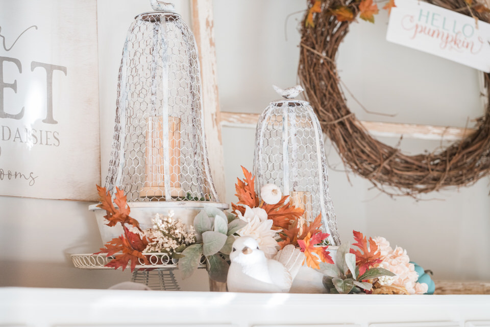 Wire Cloche Fall Decor