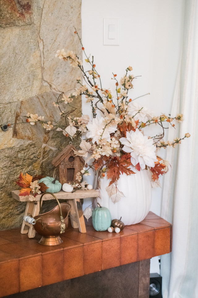 Fall Florals with Pumpkin Vase