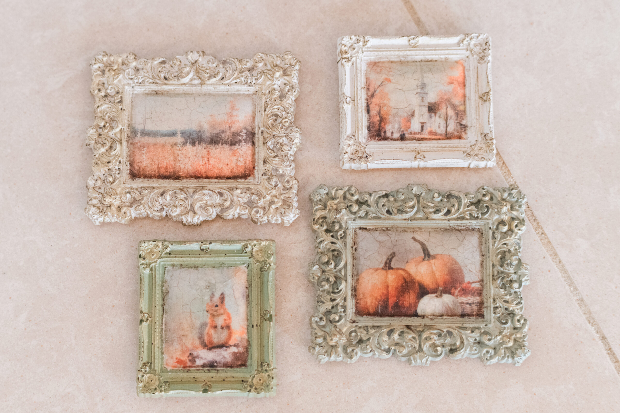 DIY Autumn Vintage Fridge Magnet