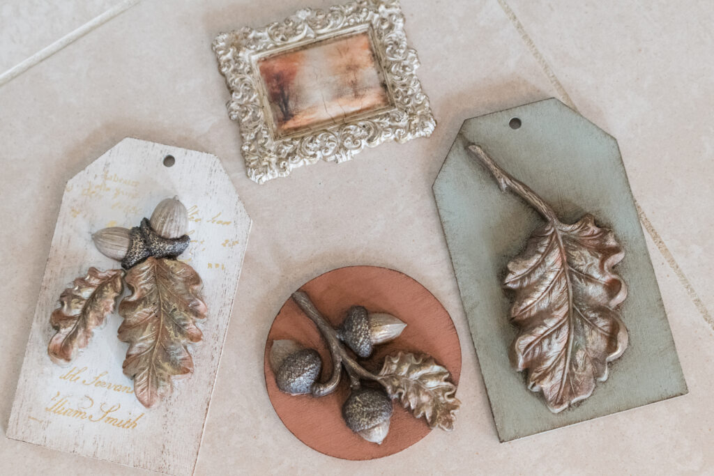 Tags made with IOD molds, resin, and fusion mineral paint