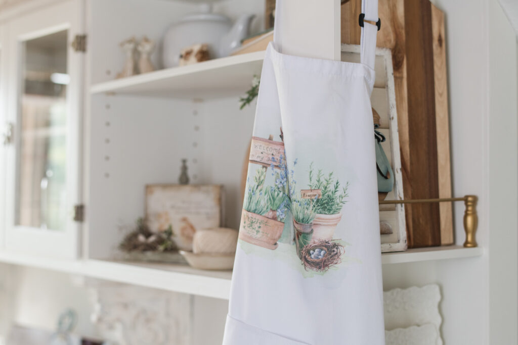 Garden design on the bed of an apron