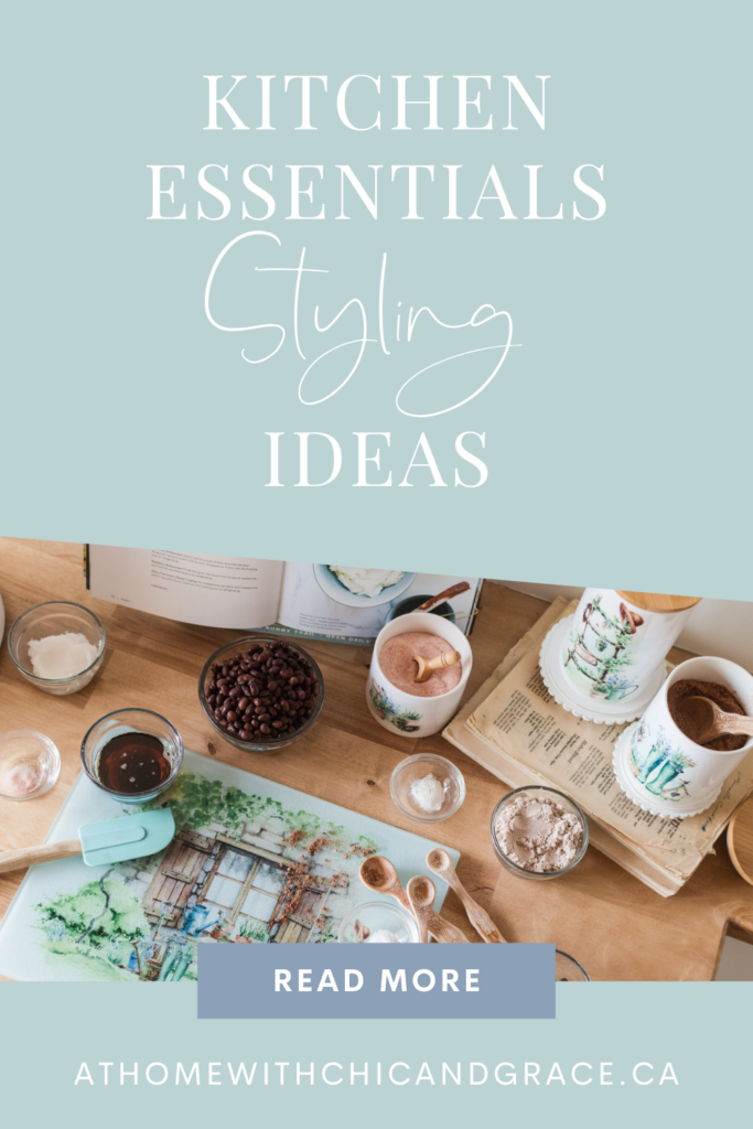 Kitchen essentials, prep surface, cutting board and canisters 