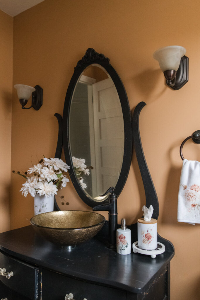 dresser turned into a vanity