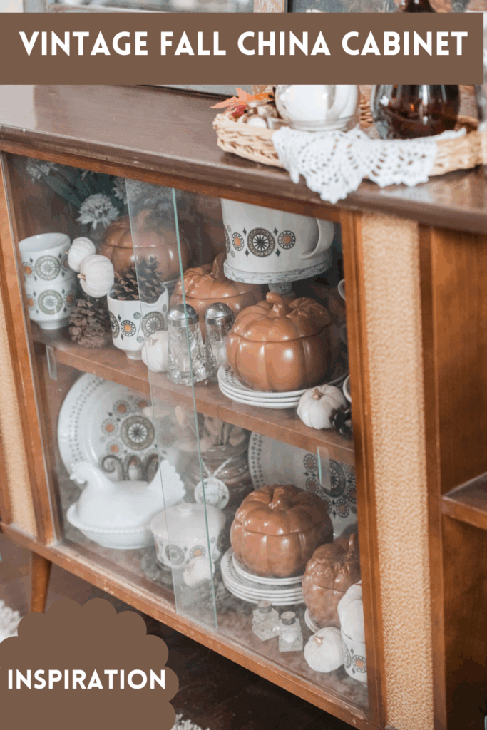 decorate a china cabinet for fall