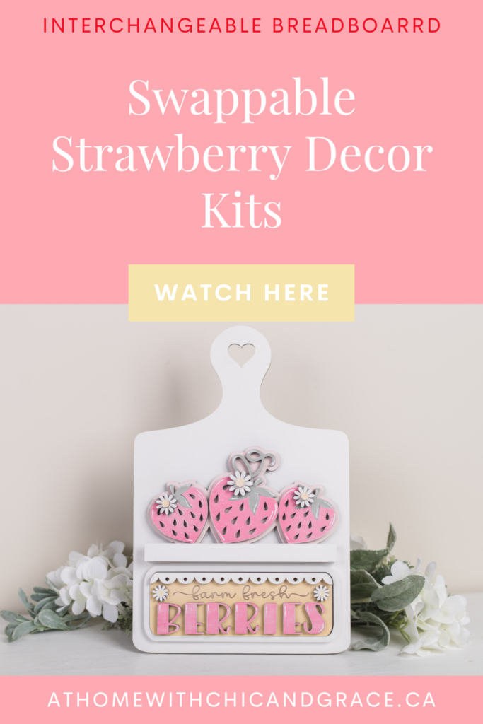 Interchangeable Bread Board with strawberries