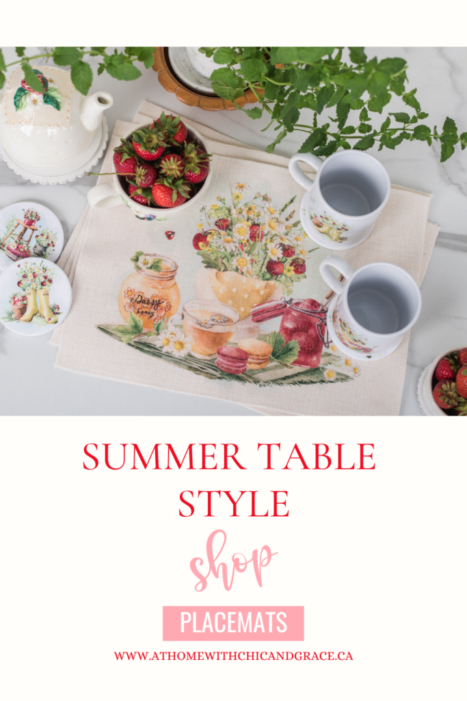 Summer Table style decor with strawberries