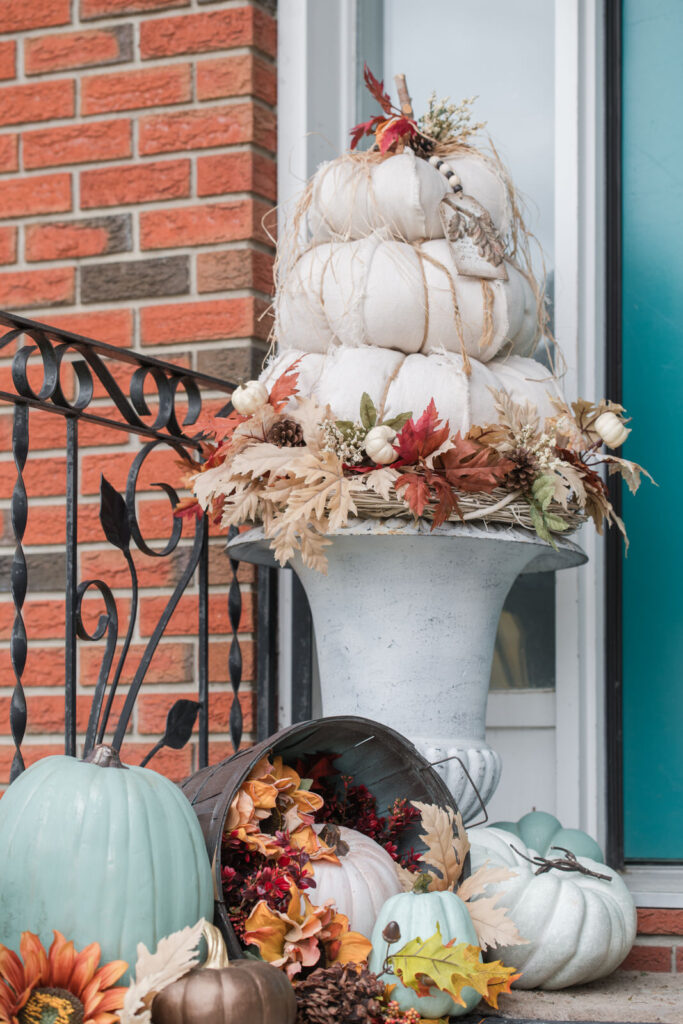  can MADE drop cloth topiary pumpkins for fall step refresh