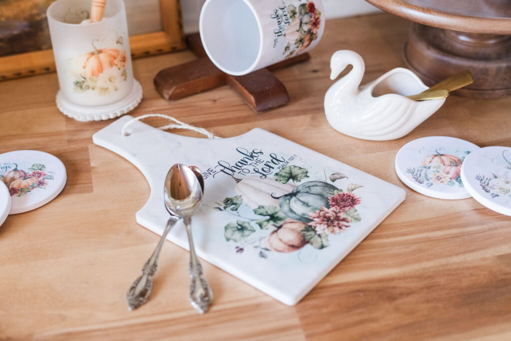Rectangle trivet in Warm Autumn palette as a spoon rest