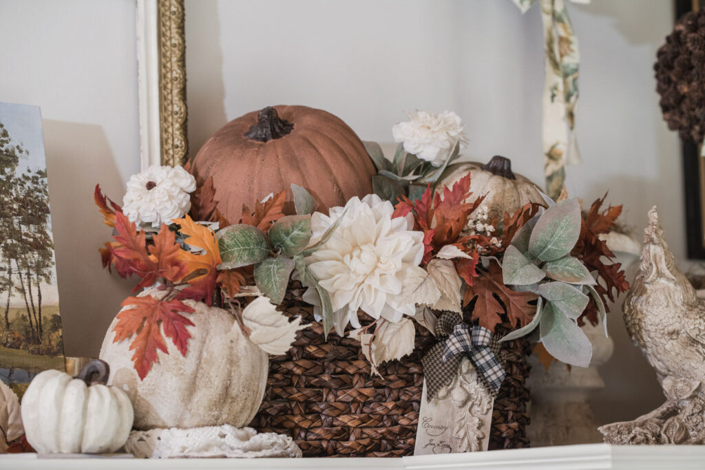 basket of painted pumpkins
