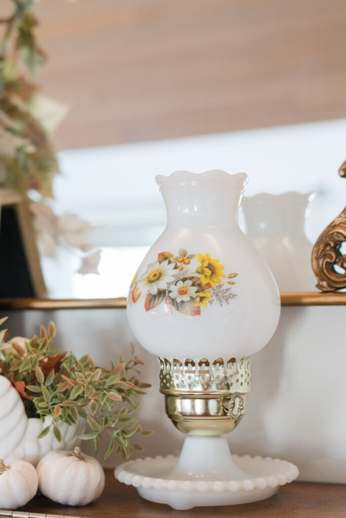 vintage milk glass lamp