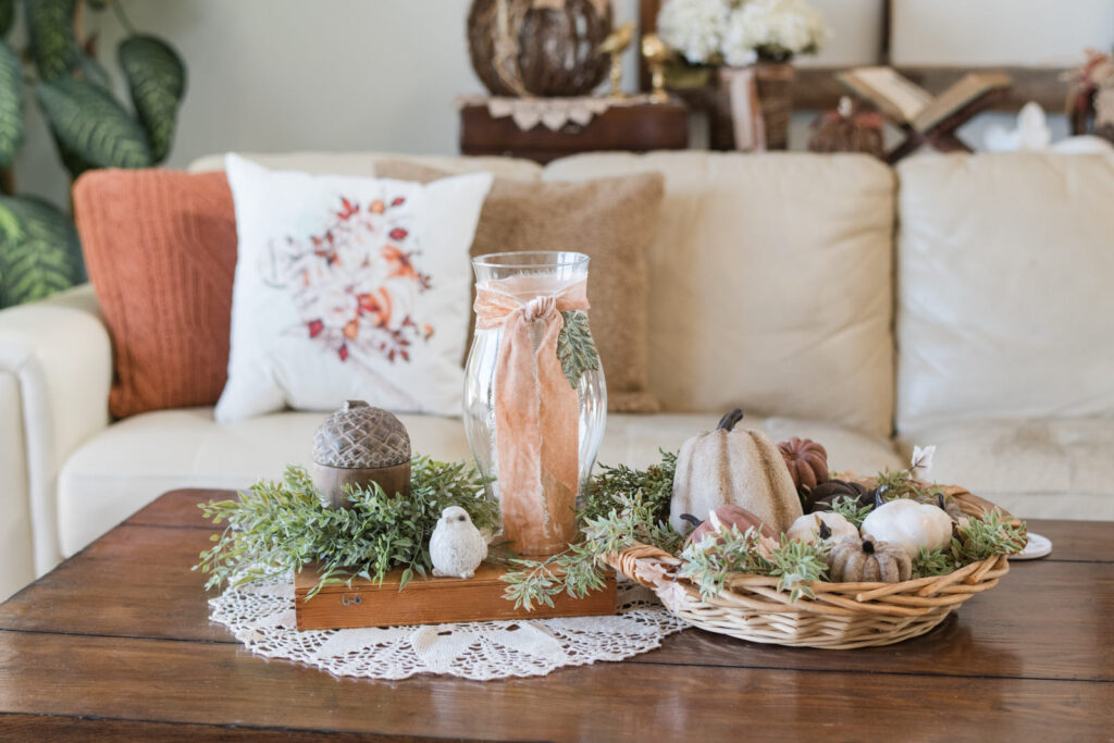 fall coffee table styling