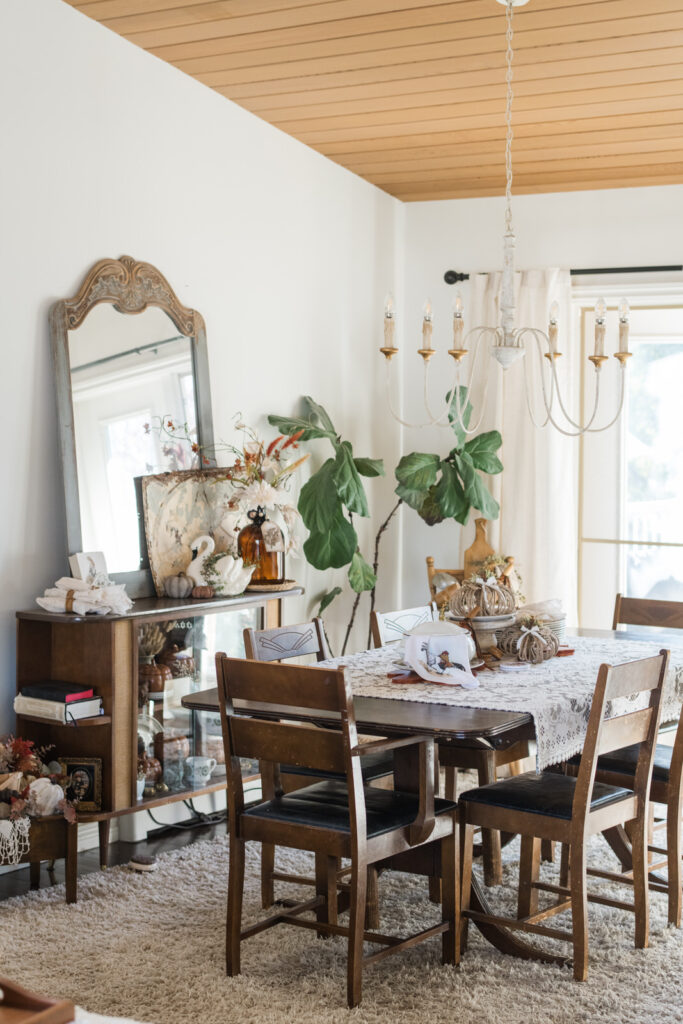 fall dining room styling