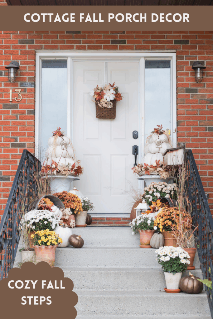 Front step fall decor for Pinterest