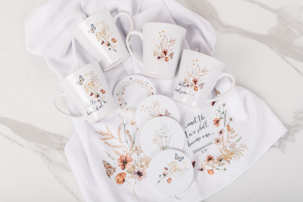 Botanical home decor coffee lovers gift set