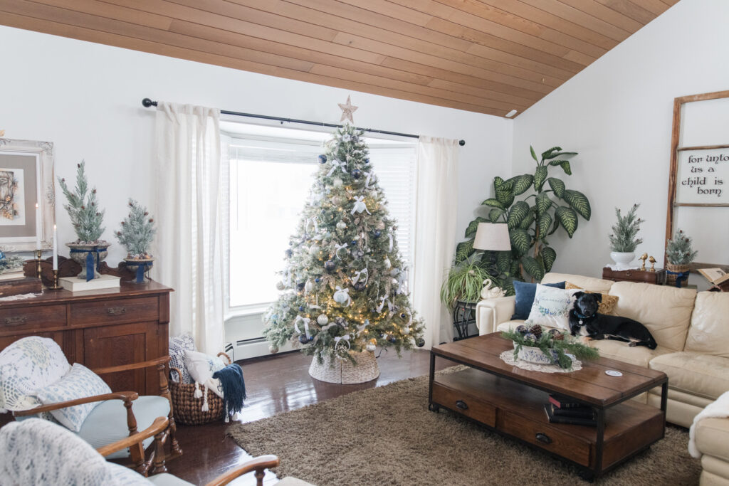 Christmas decorated living room