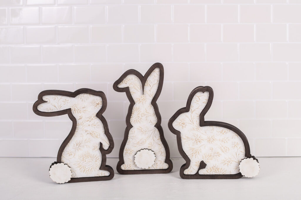 Wooden bunny shelf sitter spring decor DIY