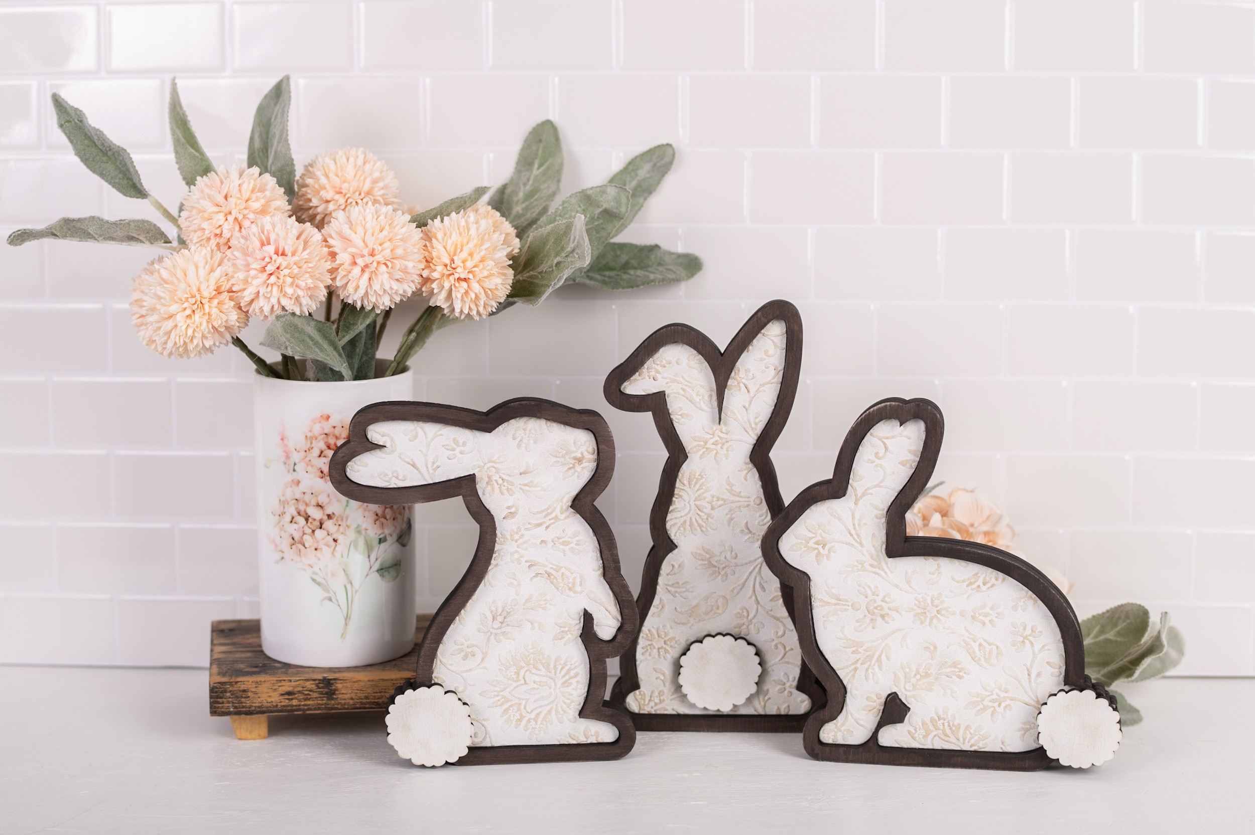 Bunny shelf sitter spring home decor