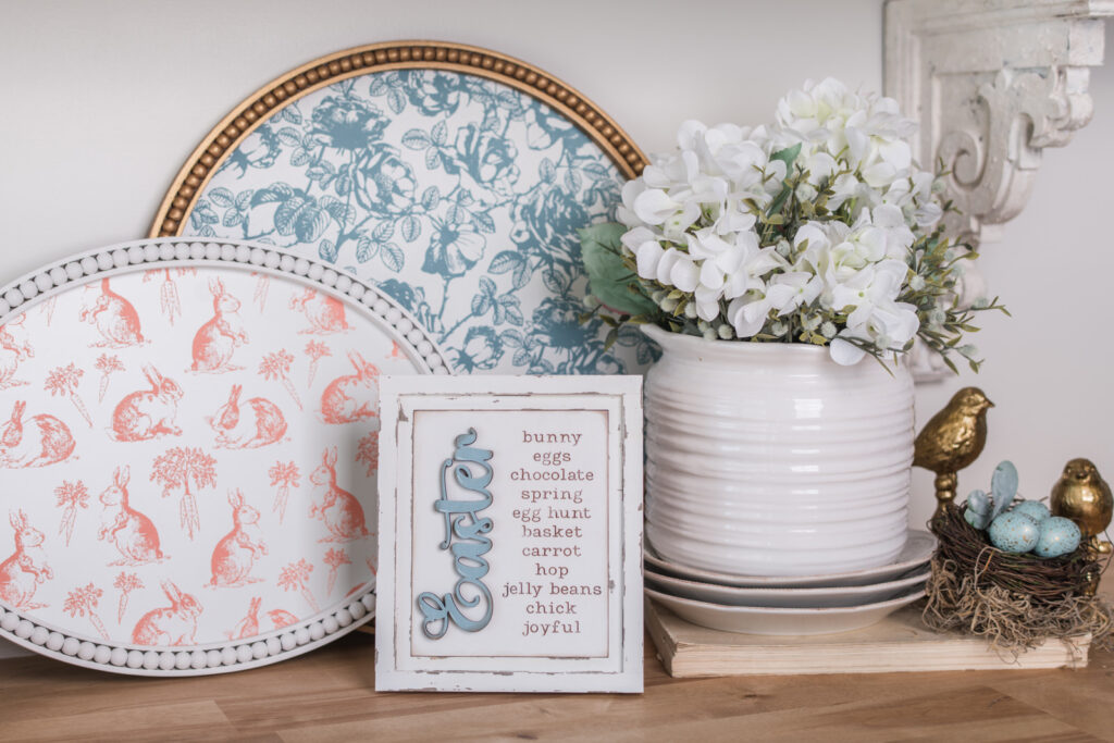 Easter interchangeable sign kit in farmhouse frame