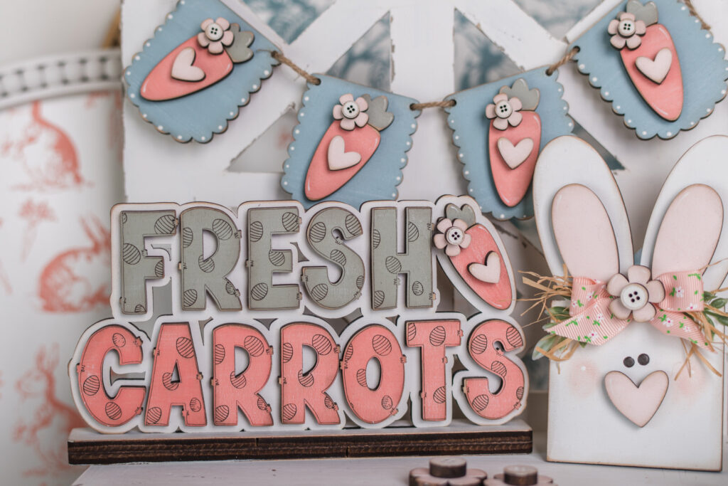 closeup of easter craft kit