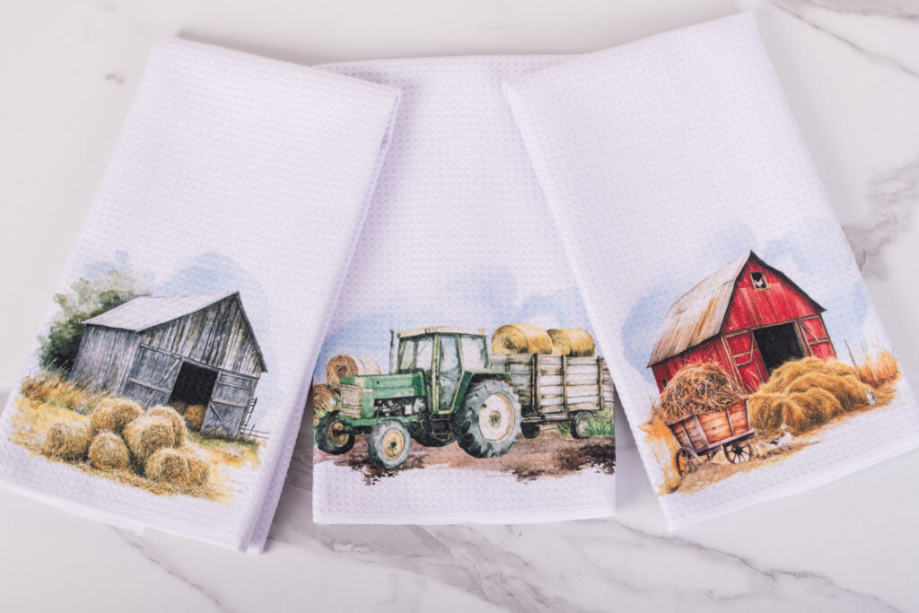 Homestead Collection farmhouse decor tea towels for everyday kitchen use