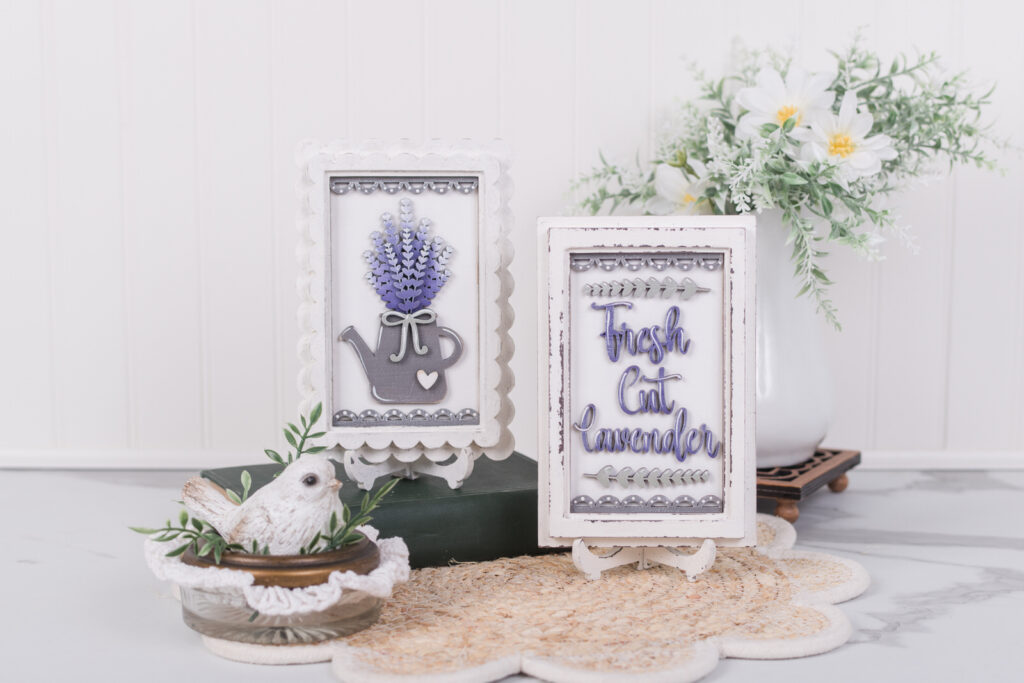 Cottage frames with lavender interchangeable