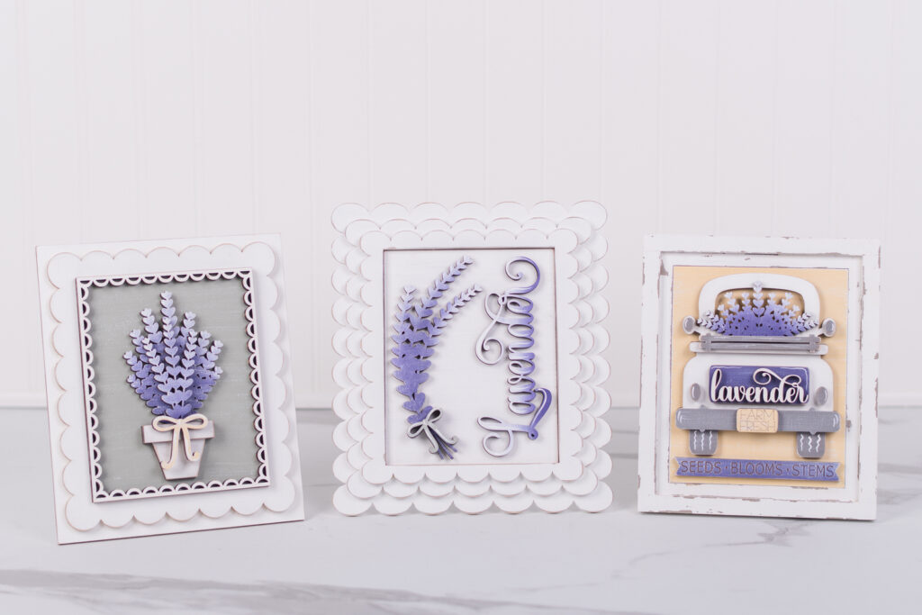 Lavender rectangle signs for interchangeable frames