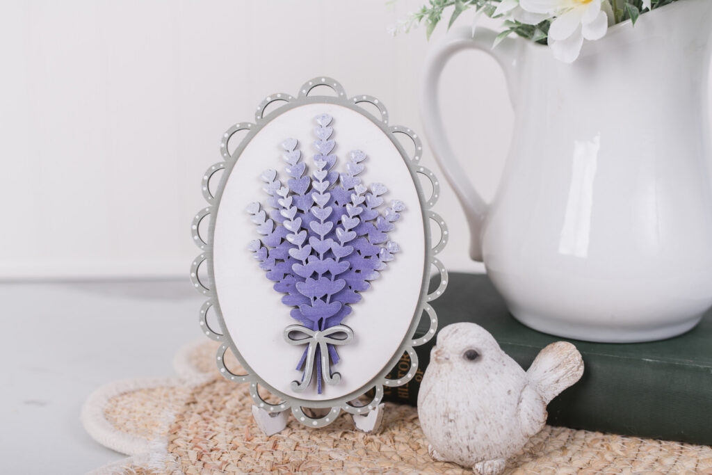 oval scallop lavender decor frame