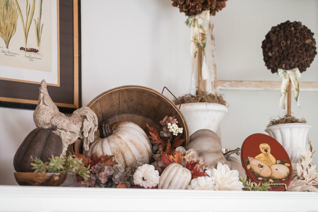 Fall Thrifted and handmade autumn decor in the kitchen