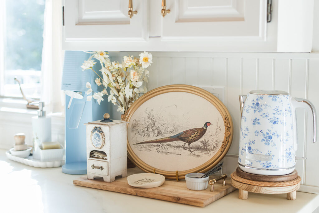 Autumn decor details styled around a kitchen sink