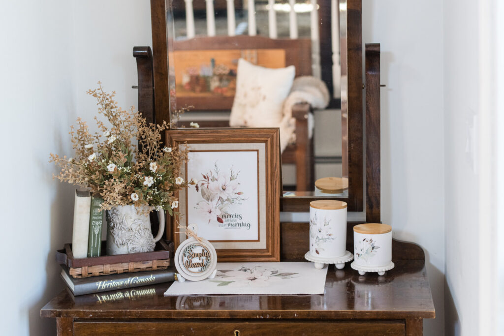 Magnolia Collection styled for autumn in a cottage home