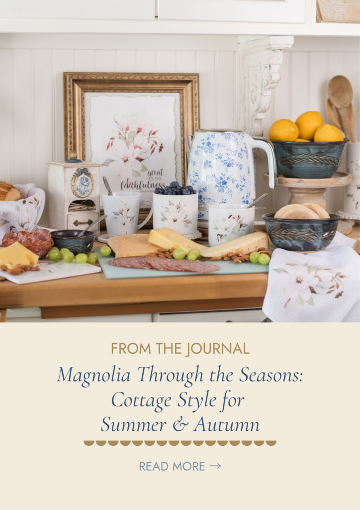 Magnolia Collection styled for summer in a cottage home
